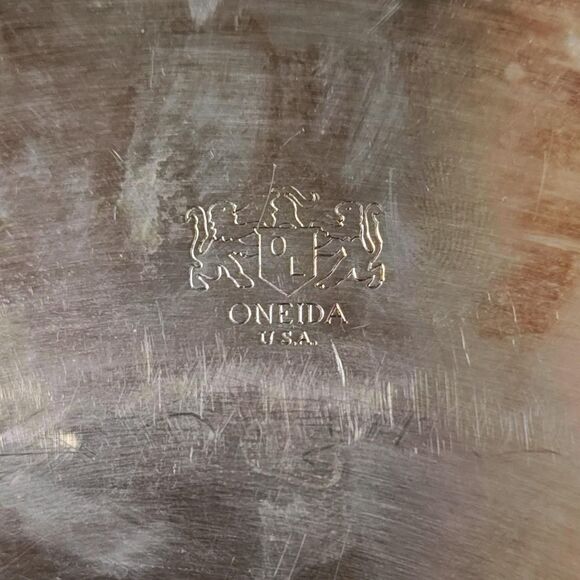 Oneida Georgian Scroll Chip and Dip Server 12.5in Silverplate Tray Made USA - Picture 10 of 16